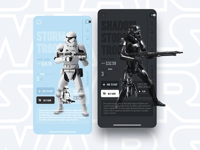 StarWars Toy Store UI battlefront cartoon clean disney game minimal shadowstormtrooper starwars stormtrooper ui ux