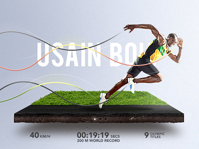Run 3d bolt chart graph grass nike run runner usain visual winner