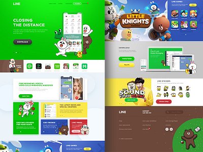 Line Website Redesign (Concept) app chat colorful friendly line redesign sticker ui user ux web website