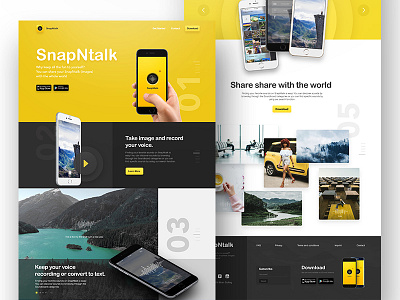 Camera app website app black camera design modern re ui ux web website yellow