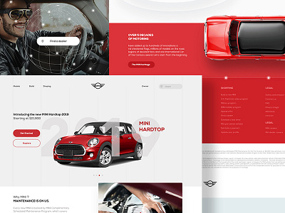 Mini website concept car clean design graphic landing mini minimal page ui ux web website
