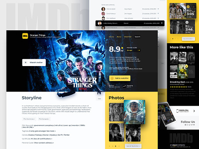 IMDb Stranger Things page by ArmKum on Dribbble