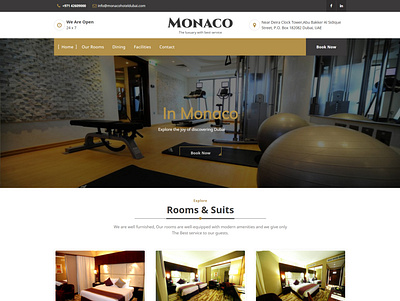 Monaco Hotel Dubai design webdesign website design