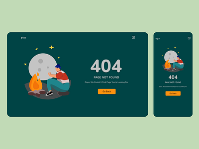 Responsive error 404 app design illustration ui web