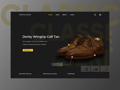 PERDOO SHOES Web Design Concept design minimal shoe shoes app ui web