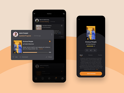 Book App android app beautiful book app books clean design dark dark theme darkmode darkui design flat iphone minimal ui uidesign uiux ux uxdesign