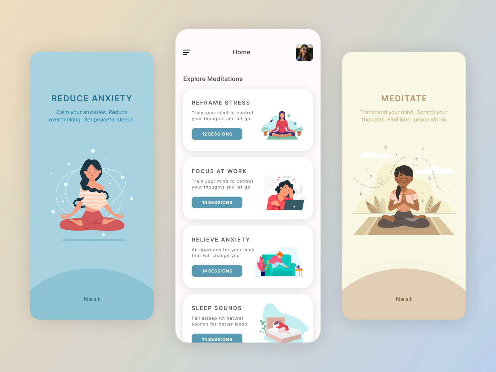 Meditation App by Asmitaa on Dribbble