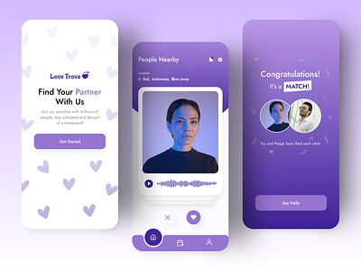 Dating App app clean couple dating dating app dating app design design ios love matching minimal tinder ui uidesign uiux ux uxdesign