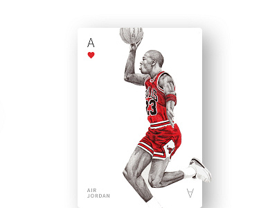 Deck of cards with basketball players air ball basketball cards deck jordan light minimalism nba red white