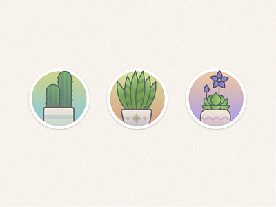 Potted plants icons flowers green icons illustration leaves nature noise plants pots texture vector