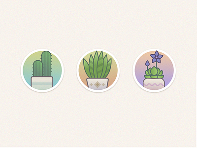 Potted plants icons