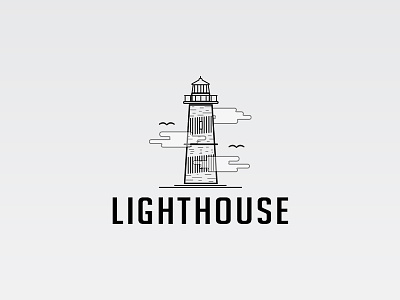 Lighthouse black brand flat illustration illustrator light lighthouse logo logotype vector