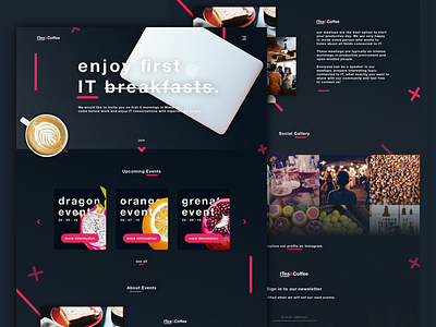 IT morning meetups - Landing Page app dashboard landing page minimal minimalistic typography ui ux web webdesign