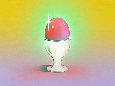 StillHereStillLife Week 24 abstract cup dish egg eggcup food glow gradient illustration neon procreate server shine shiny sparkle sparkling still life surreal tableware texture