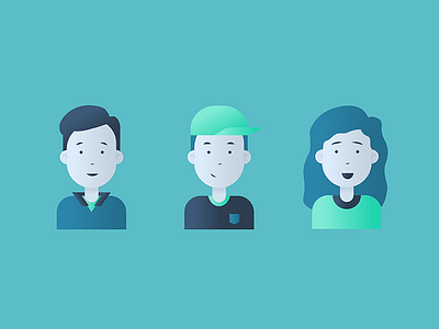 Characters avatar character flat gradients icon illustration