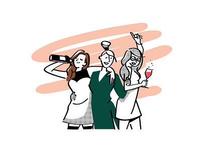 EveryWine (2/4) alcohol design editorial illustration girls night out graphic design illustration vector vector illustration wine