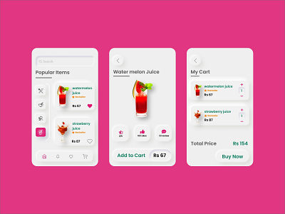 food app ui with neumorphism neumorphism trending 2020