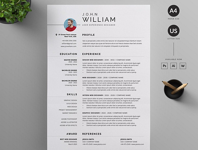 Resume/CV clean cover letter cv cv design cv resume cv resume template cv template download free job cv resume resume clean resume design resume template