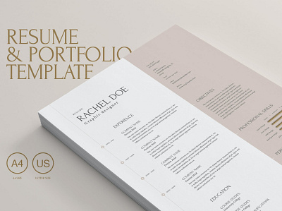 Resume & Portfolio Template a4 adobe advertising branding catalog catalogue clean fashion indesign lookbook magazine minimalist modern print print design printable printing professional template us lettter