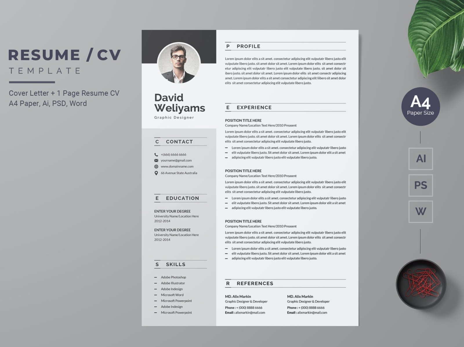 Clean Resume / CV Template by Resume/CV on Dribbble