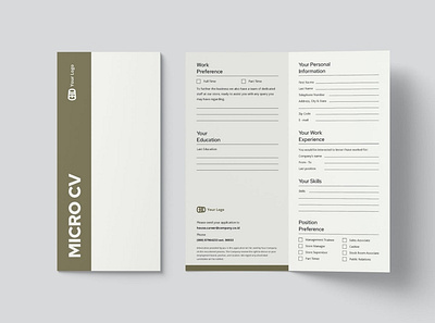 Micro CV/Resume Template branding clean cover letter cv cv design cv template elegant resume gradient gradient resume job resume minimal minimal resume modern resume popular professional resume resume clean resume design resume template simple resume