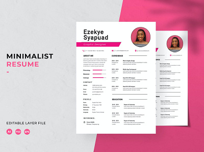 Ezekye Cv & Resume clean cover letter cv cv design cv template free job job cv letter minimal minimal resume modern modern resume professional resume resume clean resume design resume template simple resume