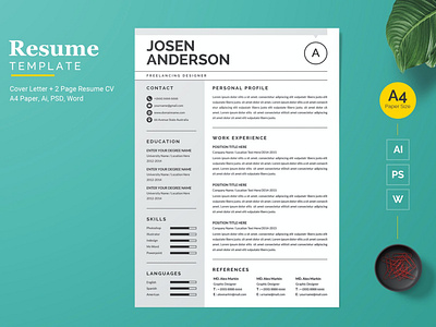 Modern and Clean Resume / CV Template