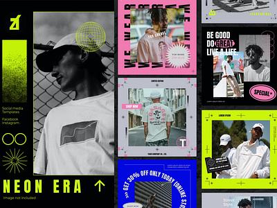 Neon era social media graphic templates