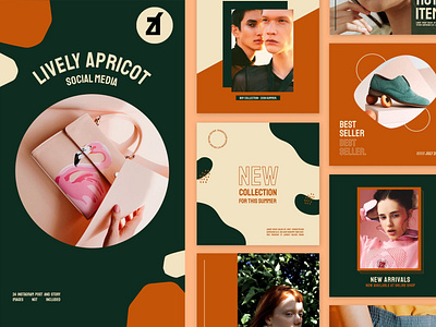 Lively apricot social media graphic templates