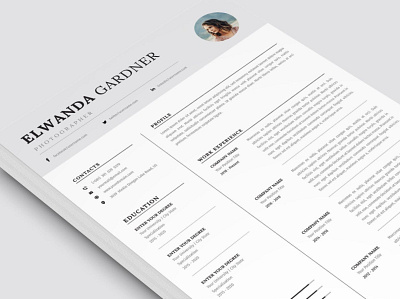 Mininmal Resume & Cover Letter branding clean cover letter cv cv design cv template elegant resume gradient gradient resume job resume minimal minimal resume modern resume popular professional resume resume design resume template simple resume