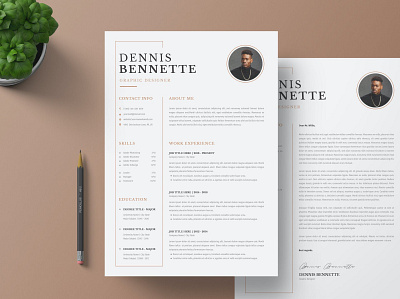 Modern CV Resume & Cover Letter clean cover letter cv design cv template design illustration logo minimal modern resume resume design resume template