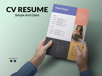 CV Resume Colorful 3d animation branding clean cover letter cv design cv template design graphic design illustration logo minimal resume motion graphics resume resume design resume template ui