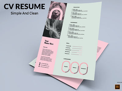 CV Resume Pastel 3d animation branding clean cover letter cv design cv template design graphic design illustration logo motion graphics pastel pastel resume resume resume design resume template ui
