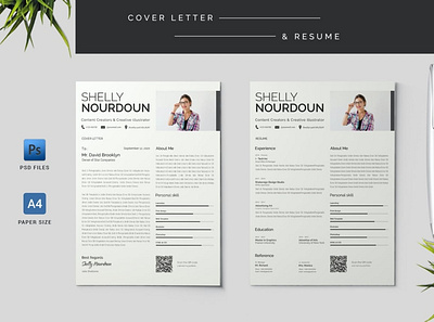 Resume & Cover Letter Template a4 clean cover letter cv cv design cv template design elegant feminine infographic letter minimal resume minimalist modern modern resume portfolio professional resume resume design resume template