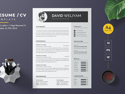 Clean Word Resume / CV Template brand branding clean clean resume cover letter cv design cv template design elegant cv elegant resume job job resume modern cv modern resume resume resume design resume template resume templates simple cv simple resume