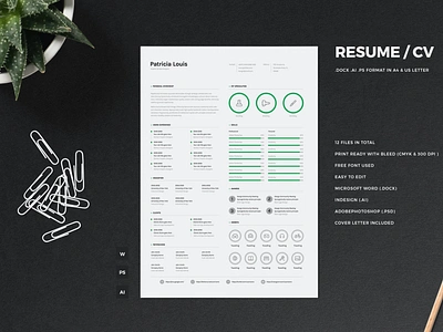 Resume 3d animation branding clean cover cover letter cv design cv template design graphic design illustration letter logo motion graphics resume resume cover resume design resume template ui