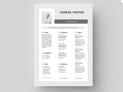 Resume 3d clean cover letter cv design cv template design graphic design illustration logo minimal modern motion graphics resume resume design resume template