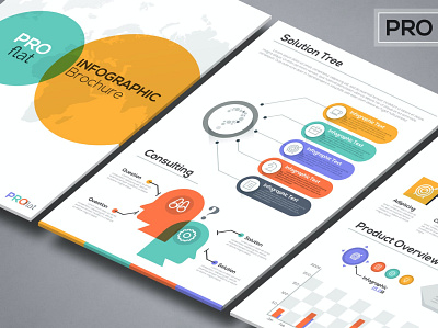 Pro Flat Infographic Brochures 3d bar business collection data designdocument development element icon infographic internet isometric layout mobile modern tools ui vector visualization