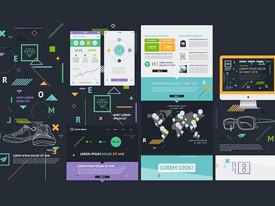 infographics element with Vector GUI Template