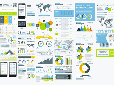 infographics element with Vector GUI Template 3d business collection data design development document element icon infographic interface internet isometric layout mobile modern tools ui vector visualization