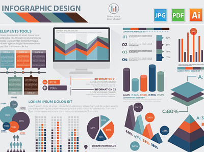 Infographic Flat Elements Design business collection data design development document element graphic design icon infographic internet isometric landing layout mobile modern motion graphics tools vector visualization