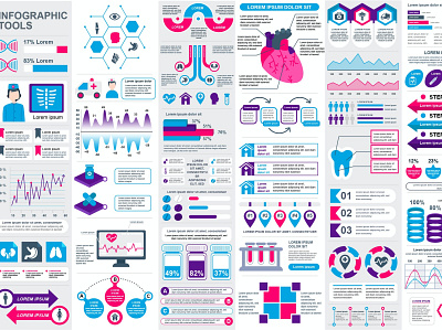 Medical Infographics business collection data design development document element icon illustration infographic internet isometric landing layout mdeical mobile modern tools vector visualization