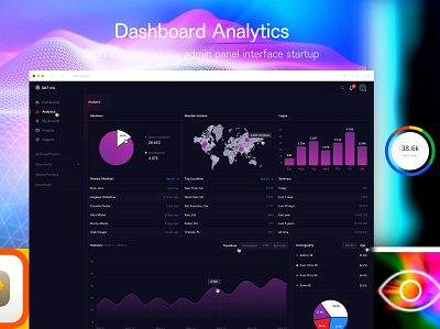 Dashboard Analytics admin analytics chart clean crypro dashboard data designcryptodashboard element finance graph illustration infographic interface kit panel template ux visualization webdesign