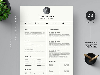 CV Resume Template a4 clean cover letter cv cv design cv template design free illustration job job cv letter minimal minimal resume modern resume professional resume resume design resume template simple resume