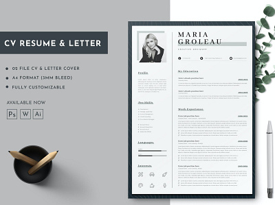 Minimal CV Resume Template a4 clean cover letter cv cv design cv template design job job cv minimal minimal cv minimal resume modern modern resume professional professional resume resume resume cover resume design resume template