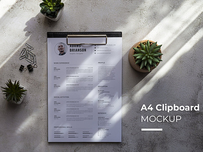 Resume CV on Clipboard Mockup