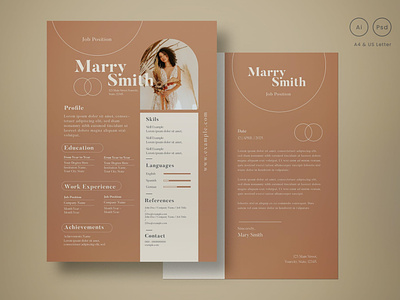 Aesthetic Resume a4 clean clean resume clean resume modern cover letter cv cv design cv template design illustration job job cv job resume modern modern resume professional professional resume resume resume design resume template