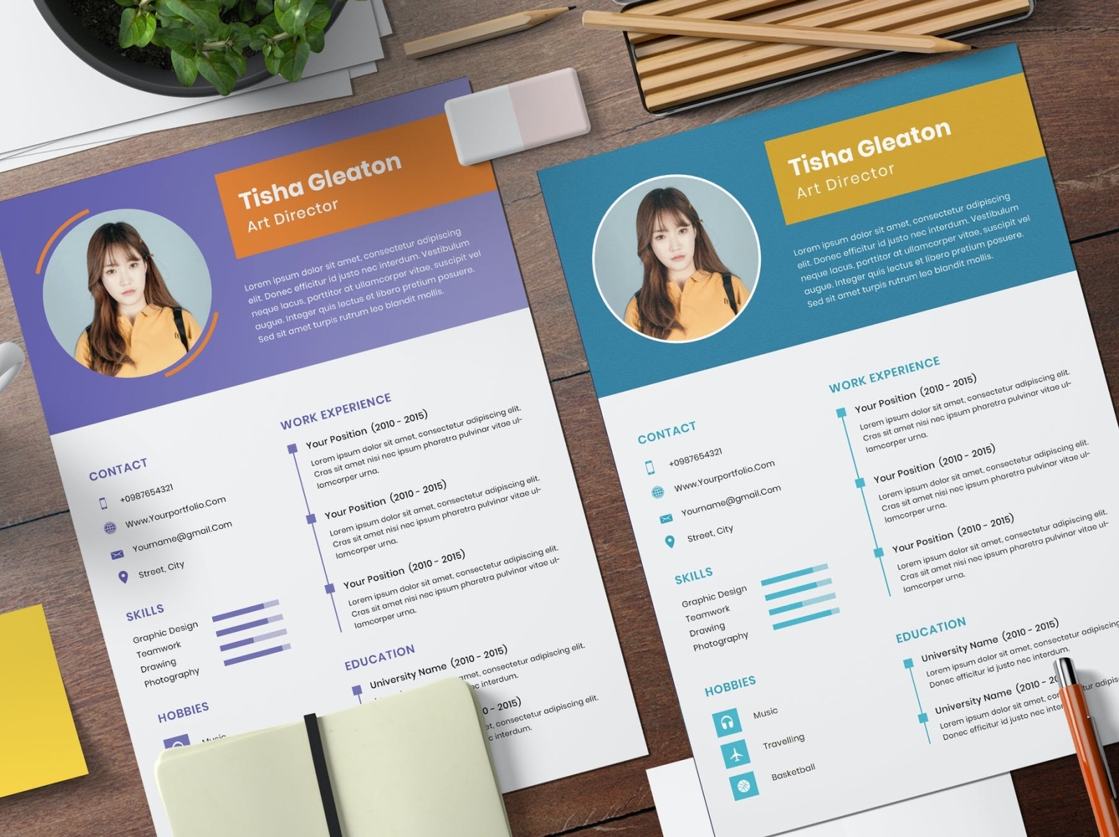 Flat curriculum vitae template by Resume/CV on Dribbble