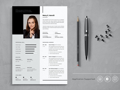 Professional CV Resume Indesign Template Vol.8