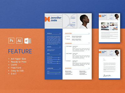 Professional CV clean clean cv cover letter cv design cv template design graphic design illustration job job cv minimal modern modern cv professional cv resume resume design resume template simple cv word